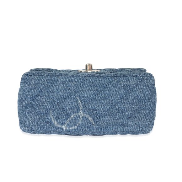 Chanel Blue Quilted Denim Square Mini Classic Flap Bag - Picture 5 of 8